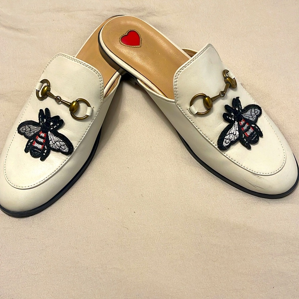 White slides loafers  size 6